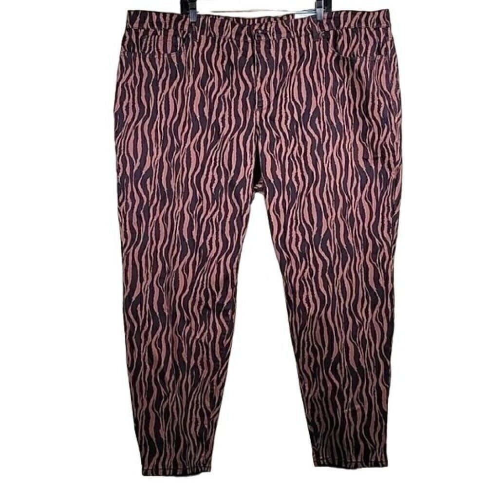 INC Tiger Print Mid Rise Skinny Jeans Sz 28W